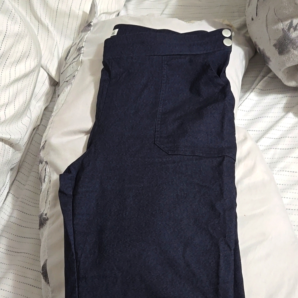 Stretch denimin colored pants. 89th Madison sliming/flattering. With pockets.